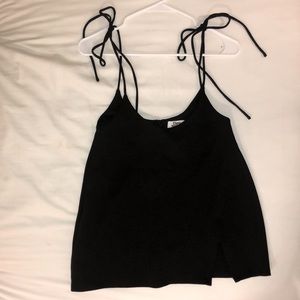 black knit suspender skirt
